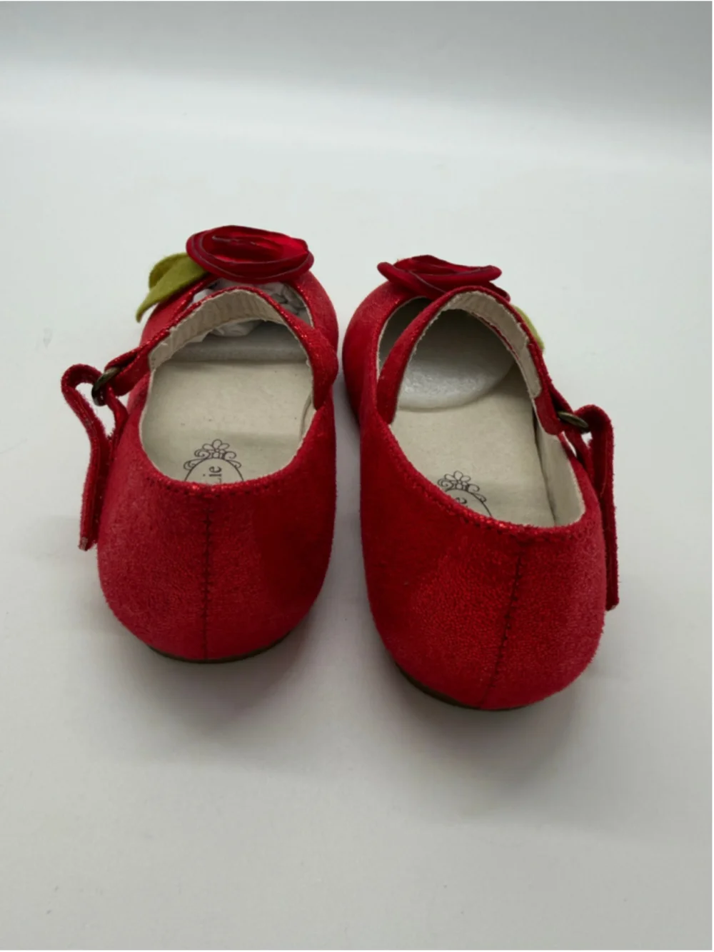 JOYFOLIE Red Flats with Rose Size 10 Toddler